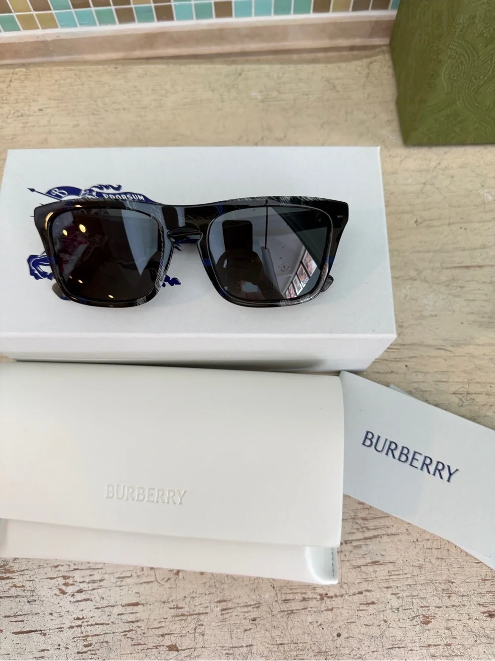 Burberry Black Square-Edge Men’s Sunglasses brand new in box